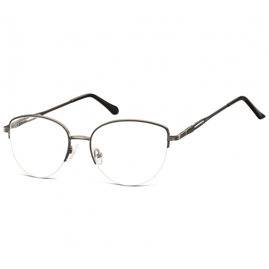Damskie okulary żyłkowe zerówki oprawki korekcyjne kocie oczy Flex 898E czarno-grafitowe
